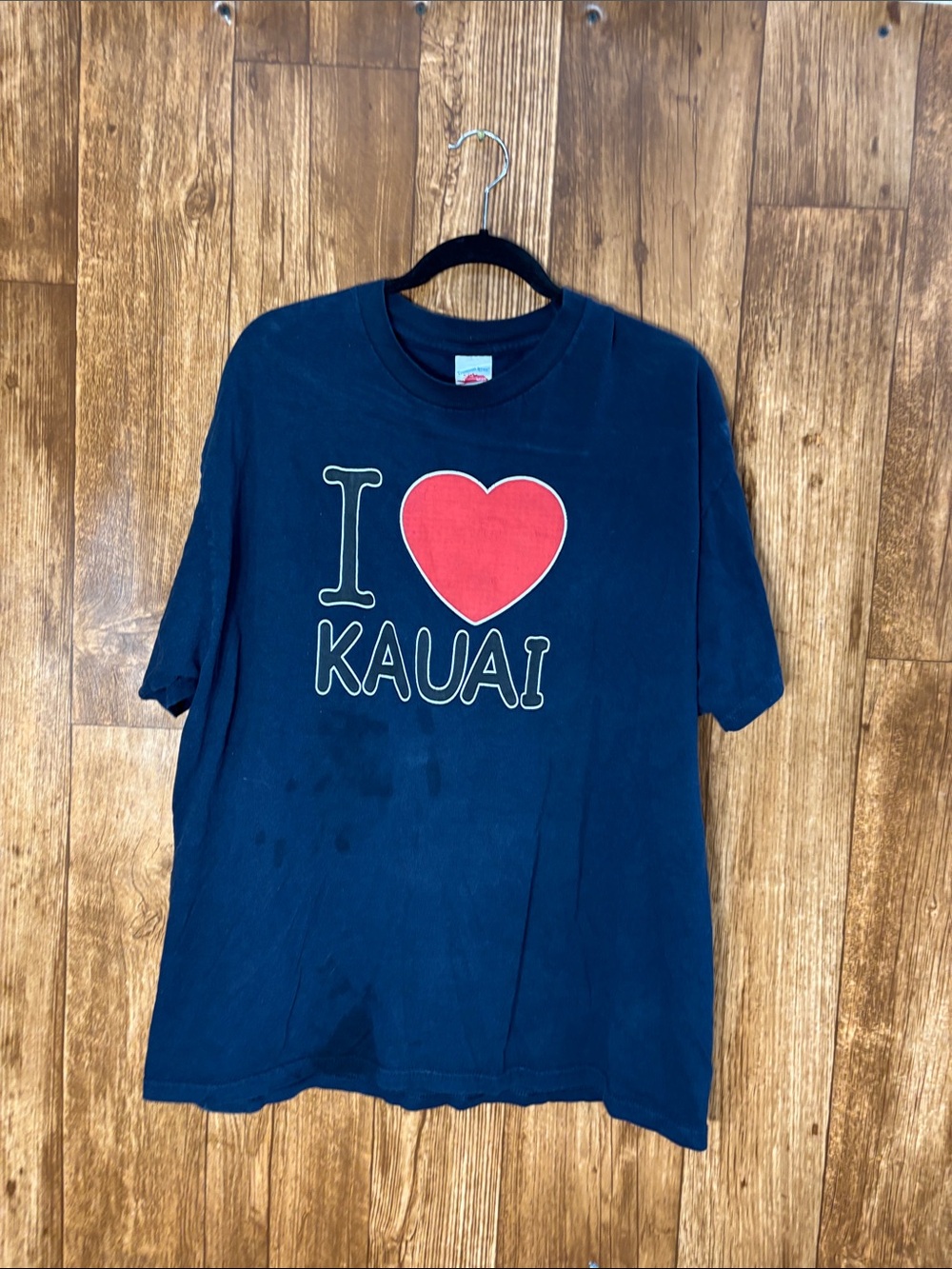 I Heart Kauai Short Sleeve Tee - Navy with Red Heart